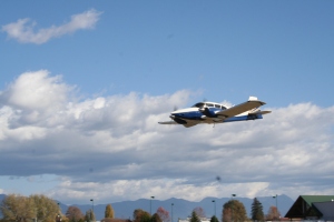 The satisfied owners of this plane upgraded by Montana Diamond Aire take off from S27 last Sunday.